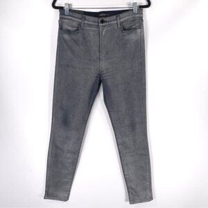 NWT J BRAND ALANA High Rise Cropped‎ Jeans Mid Knit Metallic 23127E419 Size 31